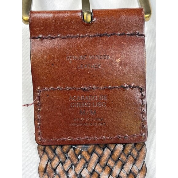 Womens Genuine Bonded Leather Woven Belt SKU 7566 - Picture 2 of 6